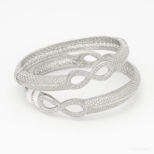 Silver Infinity Netted Bangles