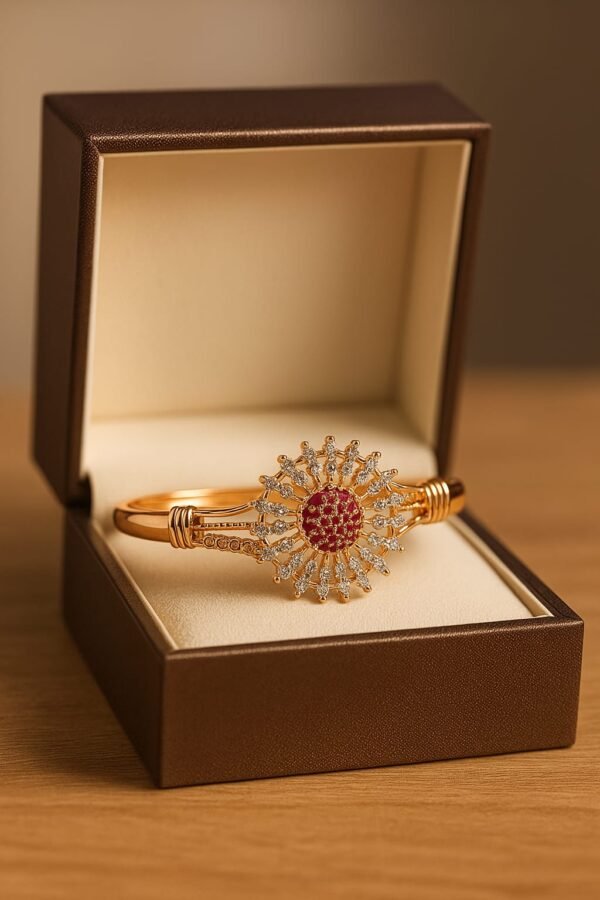 Gold Polished Sunburst Handcuff
