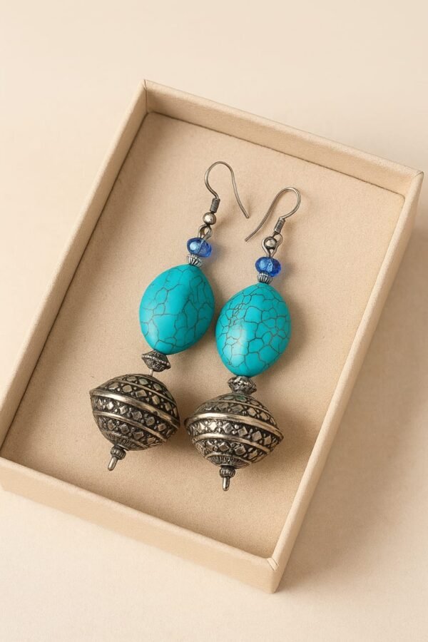 Elegant Turquoise Boho Drop Earrings
