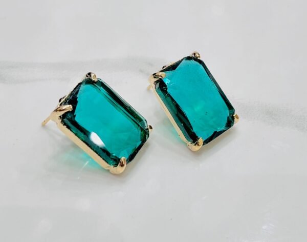 Royal Sapphire Square Stud Earrings