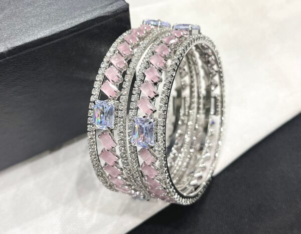 American Pink-zircon tone Crystal Bangles