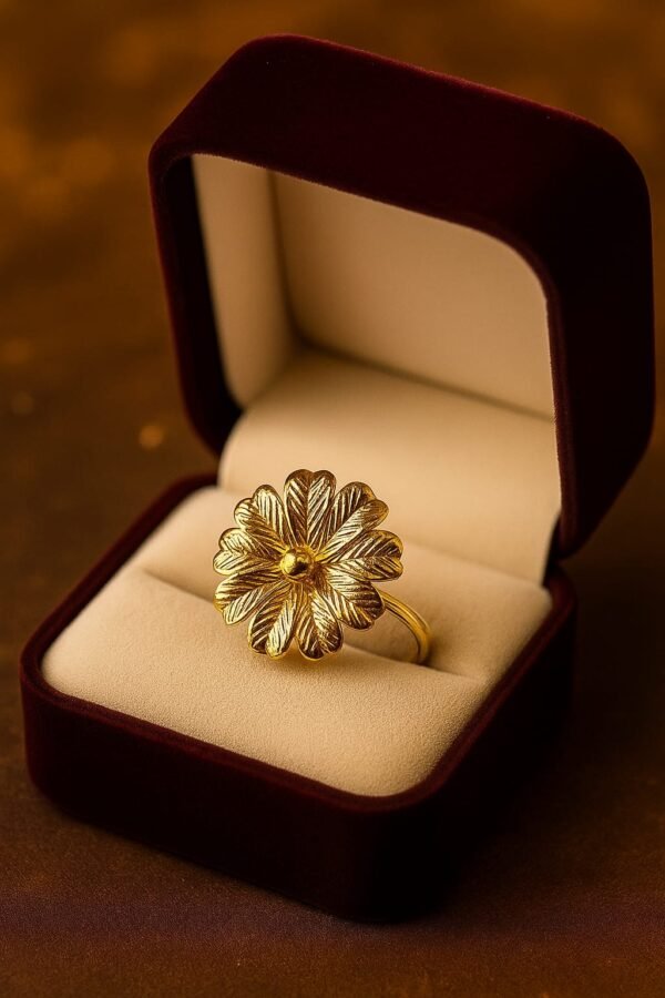 Gold polished Floral statement Ring