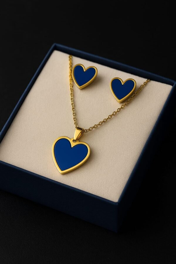 Scarlet Heart Pendant & Stud Set