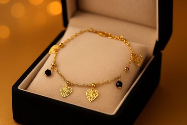 Scarlet Teardrop Charm Anklet