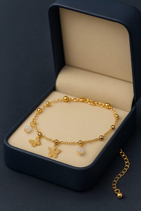 Golden Flutter Charm Anklet