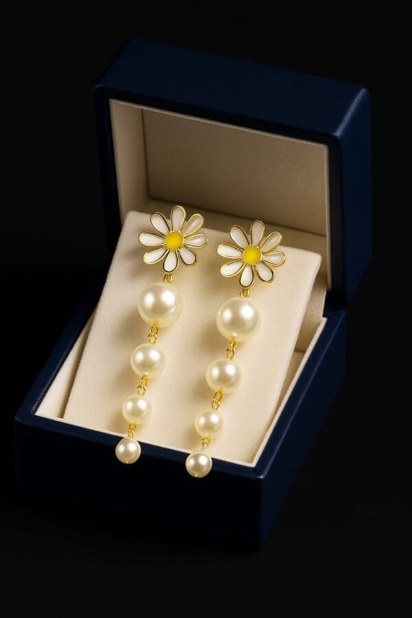 Floral Pearls Drop Earrings