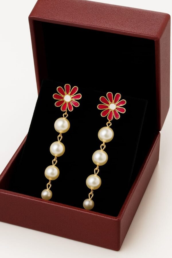 Floral Pearls Drop Earrings