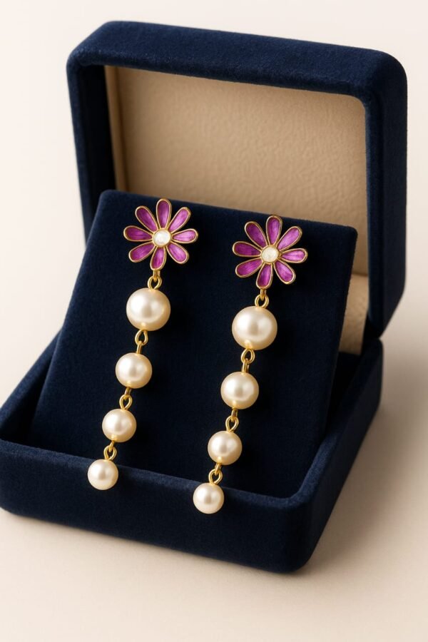 Floral Pearls Drop Earrings