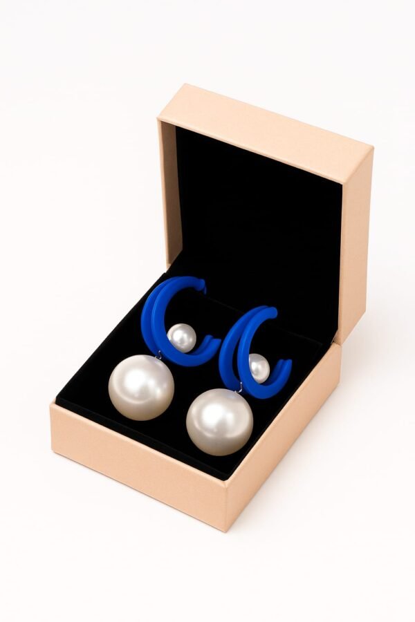Animated Hoop Pearl Drop Earrings
