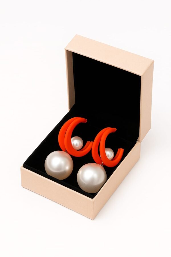 Animated Hoop Pearl Drop Earrings