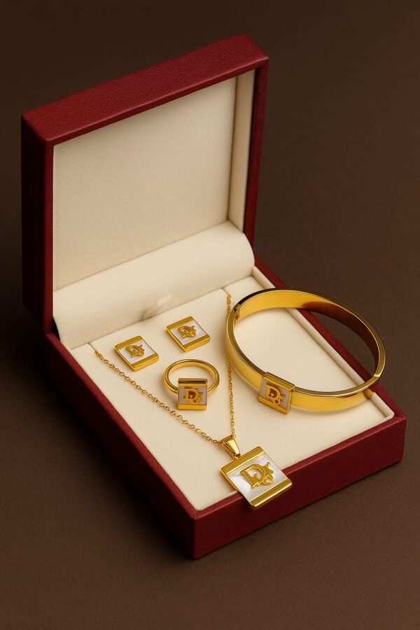 Golden Monogram Signature Set with Handcuff