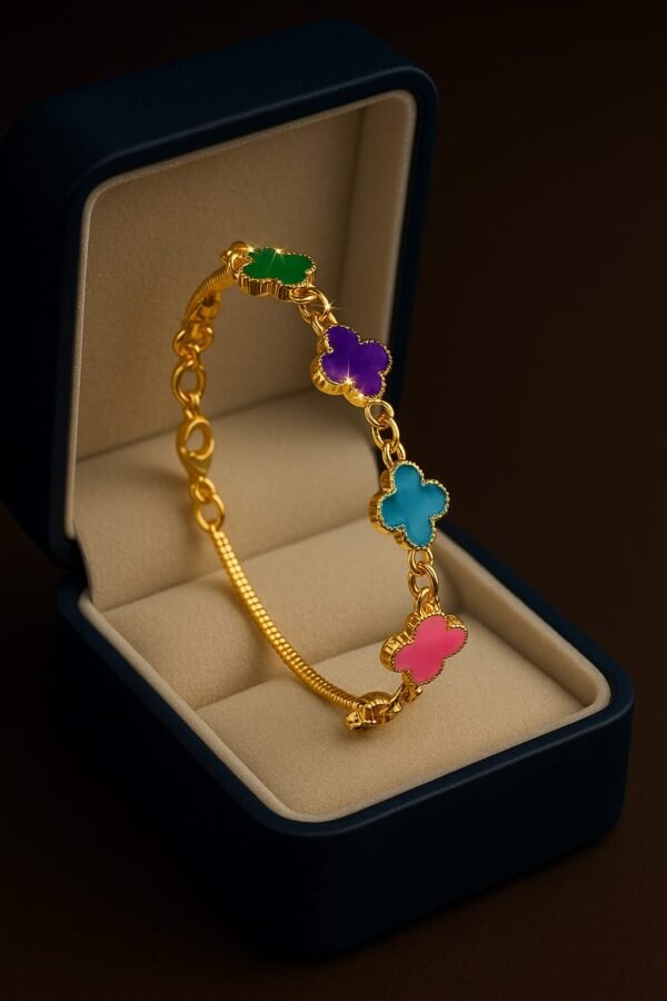 Stainless Steel Multi-Coloured Clover Handcuff
